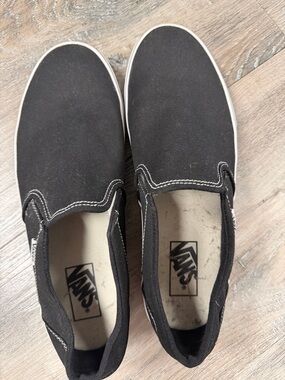 Vans Men's Classic Slip-On Canvas Shoes — Black